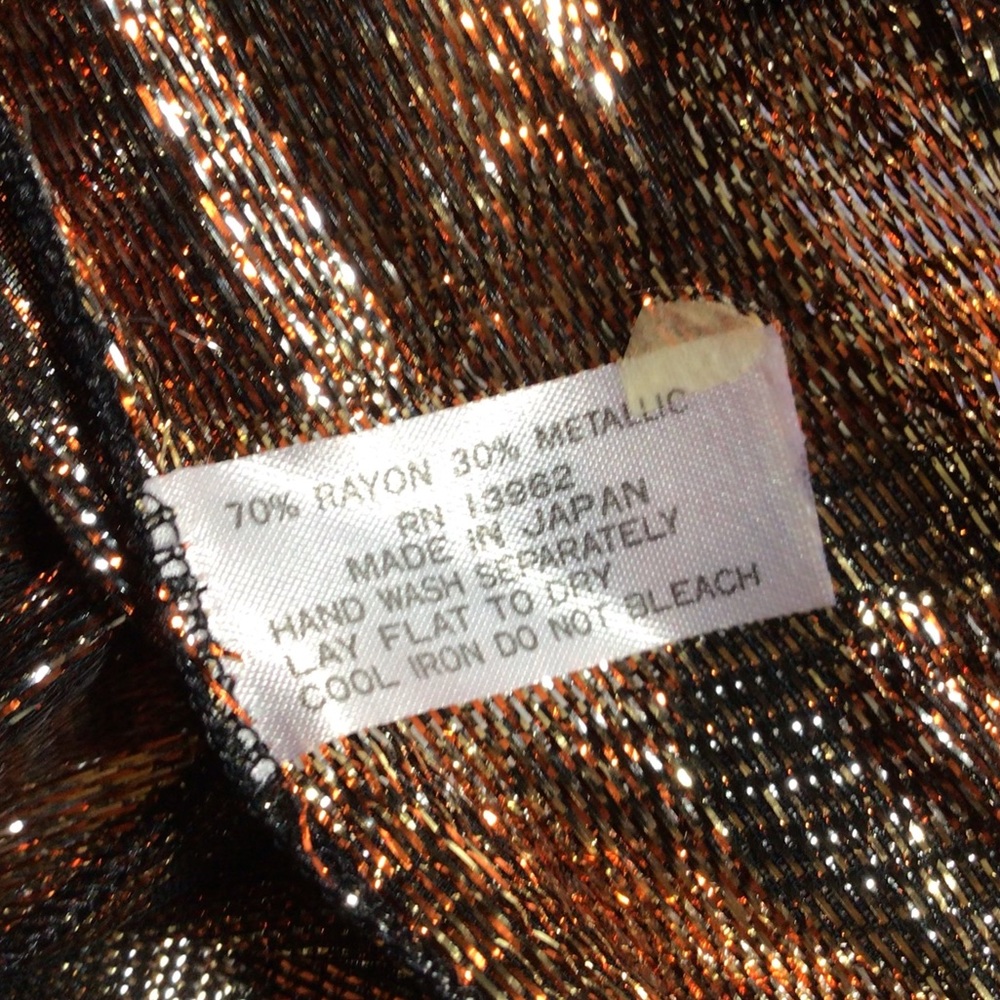 Metallic Scarf, made in Japan 58”x8” - Picture 3 of 4